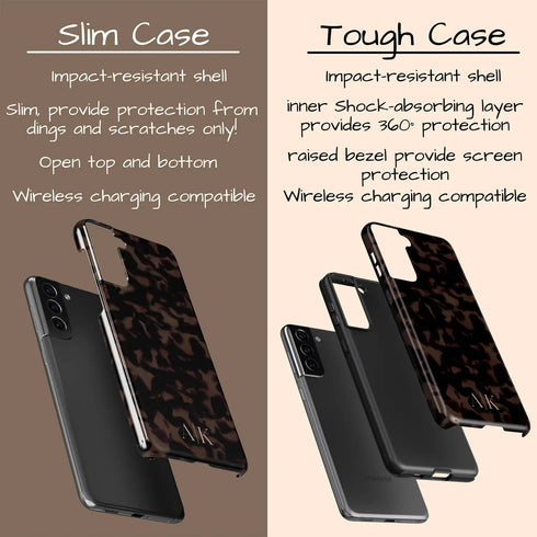 Dark Tortoiseshell Custom Initials Galaxy Case